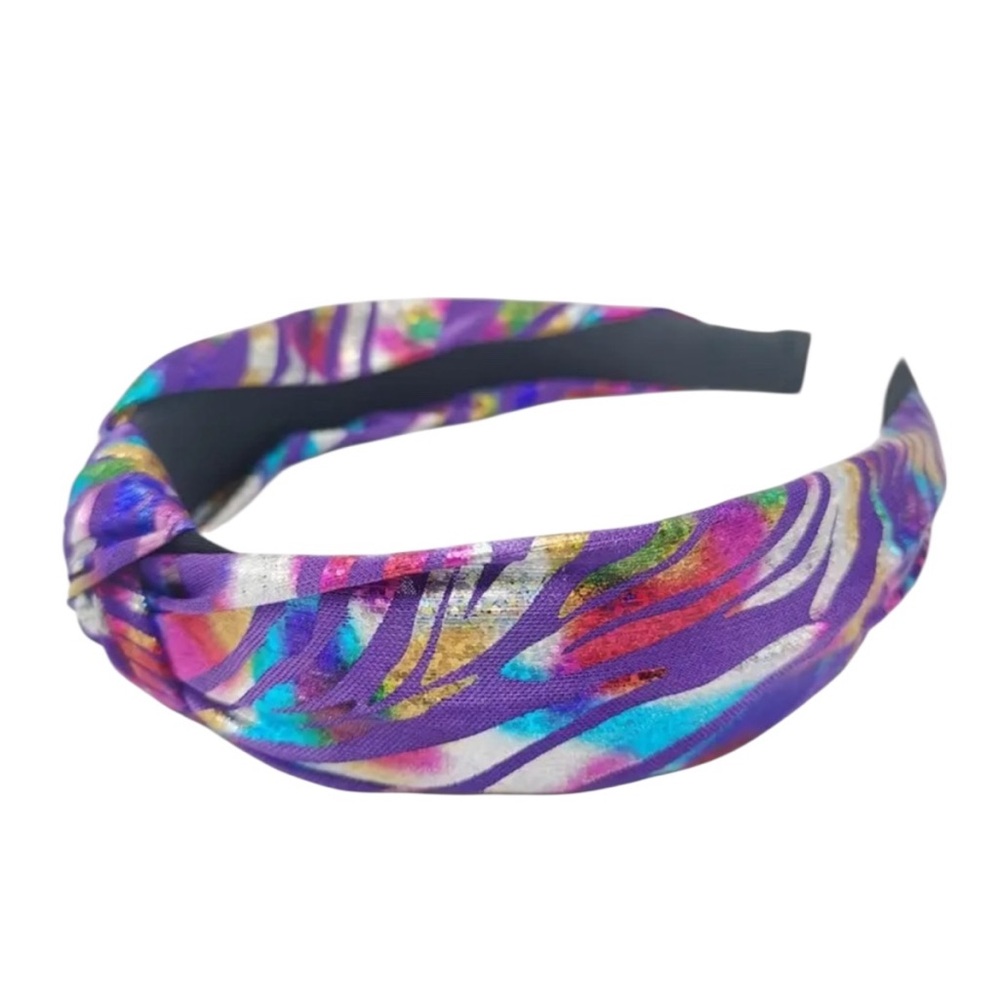 💖 3/$30 💖 Purple Metallic Striped Patterned Headband